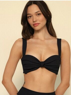 Montce Bikini Set Hayden Top and Paula Bottoms Black Rib